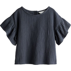 H&M Kid's Cotton Muslin Top - Navy Blue (1228249002)