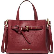 Michael Kors Emilia Small Pebbled Leather Satchel - Dark Cherry