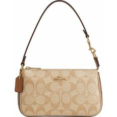 Handbags Coach Nolita 19 In Blocked Signature Canvas - Gold/Light Khaki/Ivory Multi