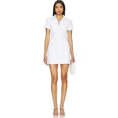 White Dresses Good American Fit For Success Stretch Denim Mini Dress White UK 10
