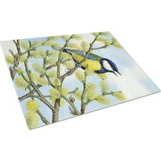 Caroline's Treasures Blue Tit on a branch Chopping Board