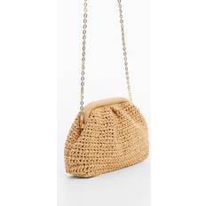 Damen Clutches Mango Natural fibre handbag beige Woman One size Beige U
