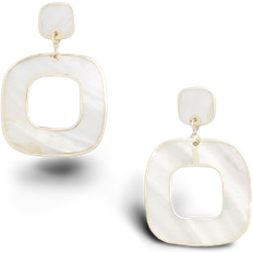 Chico's Square Earrings - Gold/White