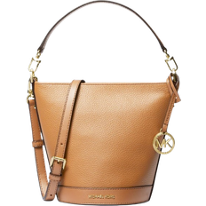 Brown - Leather Bucket Bags Michael Kors Townsend Small Top Zip Convertible Crossbody - Pale Peanut