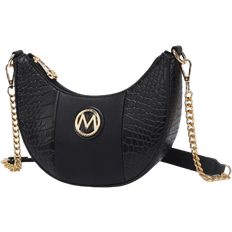 MKF Collection Amira Crocodile Embossed Shoulder Bag - Black