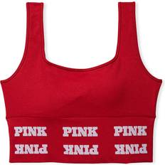 PINK Red Bras PINK Seamless Logo Sports Bra - Red Lacquer