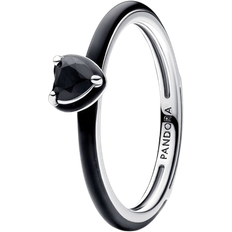 Black Rings Pandora ME Chakra Heart Ring - Silver/Black