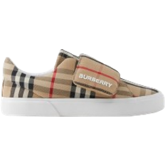 Burberry Kid's Check Cotton Sneakers - Archive Beige
