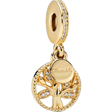 Pandora Sparkling Family Tree Dangle Charm - Gold/Transparent