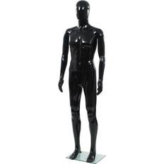 Modellpuppen vidaXL Full Body Male Mannequin with Glass Base Glossy Black 185cm