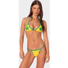 Women - Yellow Bikini Tops Edikted International Girl Triangle Bikini Top