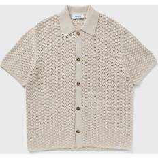 Les Deux Hemden Les Deux Gideon Knitted Shirt Ivory Beige Kurzarmhemd Grösse: