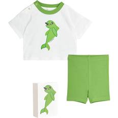 92/98 Andre sett Mini Rodini GOTS Dolphin T-skjorte og shorts sett Grønn