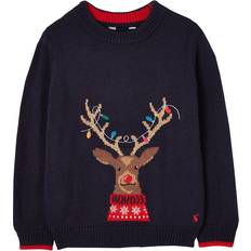 Joules Clothing Kid's Cracking Reindeer Family Christmas Sweater - Navy