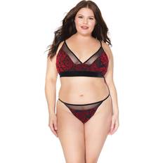 Velvet Underwear Velvet Damask Bra and Panty Set Queen