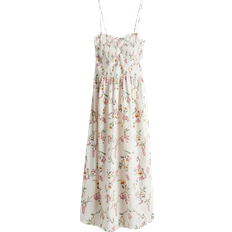 Midikleider - Weiß H&M Smocked Dress - Cream/Floral