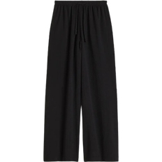 Elastan/Lycra/Spandex Hosen H&M Wide Pull On Trousers - Black