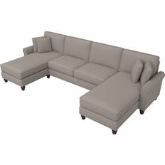 Bush Hudson Sectional Couch Beige Herringbone Sofa 131" 4 Seater