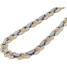 Jewelry Unlimited Baguette Infinity Cuban Chain - Rose Gold/White Gold/Diamonds
