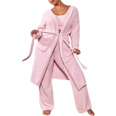 PrettyLittleThing Robes PrettyLittleThing Plus Cosy Bath Robe - Pink