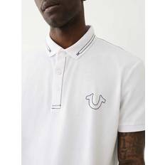 True Religion Men - White Tops True Religion Relaxed Fit Big T Embroidered Polo