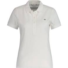 Gant Damen Poloshirts Gant Shield Cap Sleeve Piqué White Poloshirt