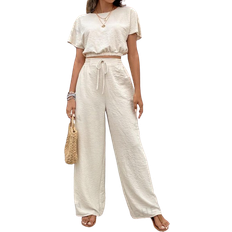 3XL - Damen Jumpsuits & Overalls Shein Frenchy Women's Pants Set Loose Texture Solid Color Casual Two Piece Suit