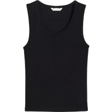 Viskose T-Shirts & Tanktops H&M Ribbed Tank Top - Black