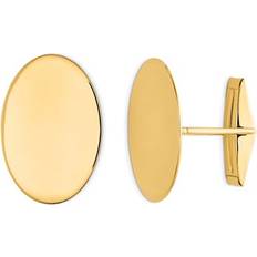 Gold Cufflinks Harmony Men's Oval Polished Cuff Links in 14K Yellow Gold