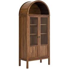 modway Tessa Arched Walnut Storage Cabinet 31x71"