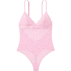 PINK Shapewear & Under Garments PINK Wink Lace Triangle Unlined Bodysuit - Pink