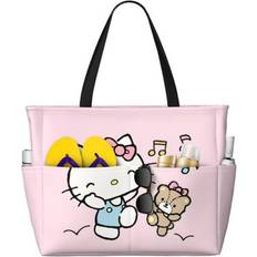 Beach Bags Hello Kitty Large Capacity Beach Travel Bag - Purple