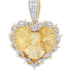 Jewelry Unlimited Jesus In My Heart Pendant - Gold/Diamonds