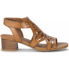 Baretraps Velvet Block Heel Sandals - Caramel