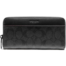 Coach Accordion Wallet In Signature Canvas - Black/Oxblood