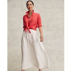Midi Skirts - White Chico's Women's Linen A-line Midi Skirt in White Americana 4th Of July Outfits