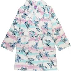 Disney Kid's Lilo Soft Fleece PJ Lounge Pajama Bathrobe with Shawl Collar - White Stitch