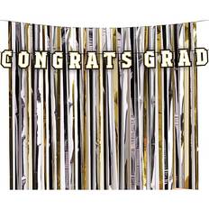 Decals & Wall Decorations Amscan Congrats Grad Graduation Fringe Backdrop Kit, Multicolor 671455