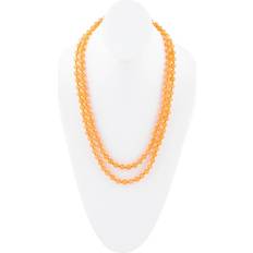 Orange Necklaces Immeasurable orange apricot jade necklace