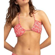 Red Bikini Tops Roxy Women's Margarita Bandeau Swim Bikini Top Hibiscus Margarita