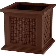 Pure Garden Pots Pure Garden Outdoor Rattan Style Planter Box Brown 14.65”