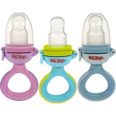 Nuby Baby Dinnerware Nuby twist n' feed infant first foods feeder with hygienic cover: 10m Blue
