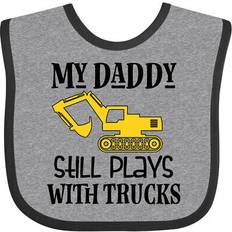 Inktastic Construction Daddy Still Plays with Trucks Baby Bib