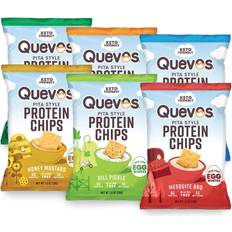 Quevos Keto Protein Egg White Chips Variety Pack 1oz 6