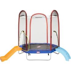 Little Tikes Outdoor Toys Little Tikes Climb 'n Slide 7ft Trampoline Outdoor, Ages 3-10 with Slide and Climbing Steps, Boys and Girls, Attached Shoe Holder