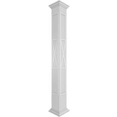 Columns Ekena Millwork 8 H Craftsman Classic Square Non-Tapered X-Board Farmhouse Column Crown Capital Crown Base