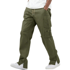 Shein Loose Fit Men's Solid Color Cargo Pants With Elastic Drawstring Waist, Casual Style