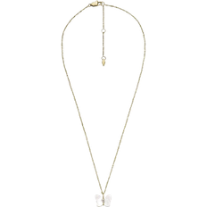 Fossil Sutton Radiant Wings Butterfly Chain Necklace - Gold/Mother of Pearl/Transparent