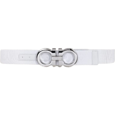 Ferragamo Fixed Jacquard Fabric Belt - Optic White