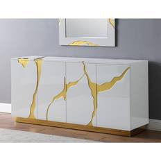 Stainless Steel Sideboards Best Master Furniture Lacquer Poplar White Sideboard 66x32"